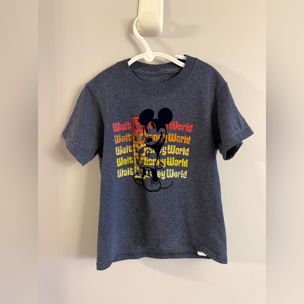 Disney Mickey Mouse Walt Disney World Graphic T-Shirt Gray XS Kids Unisex